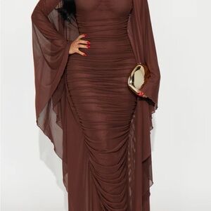 Elegant Brown Evening Gown